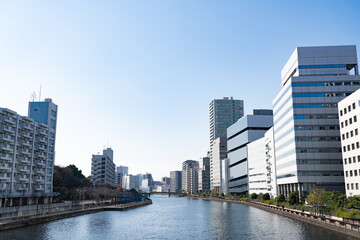 Obraz premium 品川駅周辺の高層ビル群
