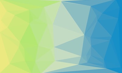 Creative prismatic background with pattern in green and blue colors