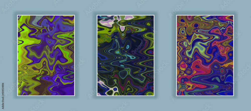 Poster liquid color trendy texture. abstract wave and splash effect