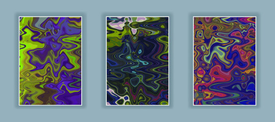 Liquid color trendy texture. Abstract wave and splash effect 