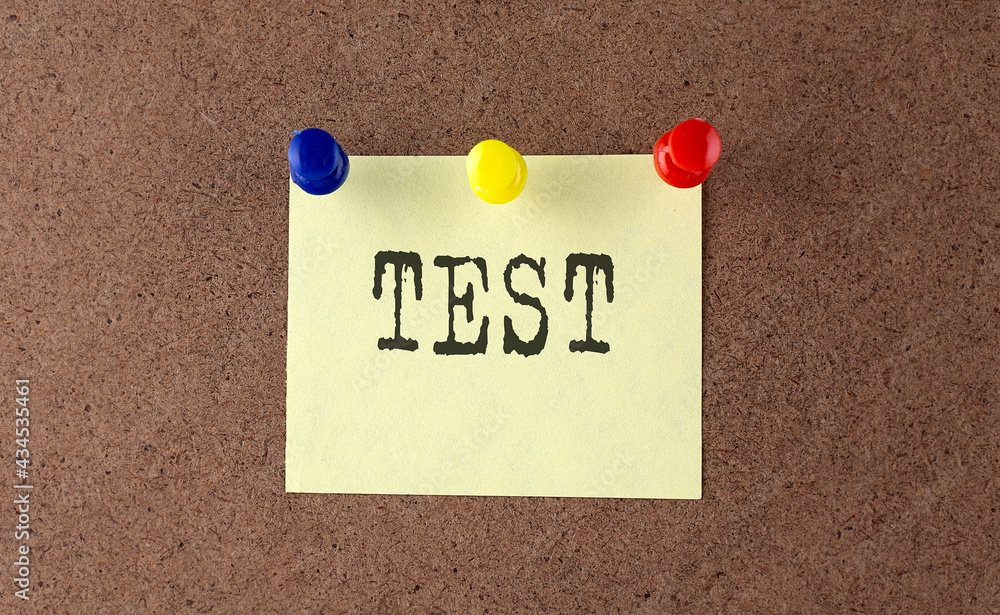 Poster test text written on the message board. memo
