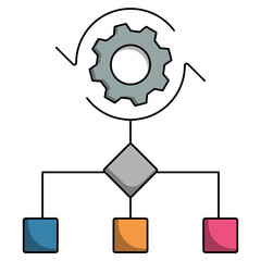 Company designation Rank Hierarchy Stock illustration, Merger and Acquisition horizontal merger Process vector icon design, M and A Symbol, Corporate finance sign, 