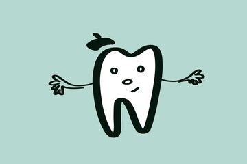 tooth cartoon character