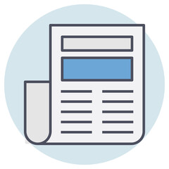 Filled outline icon for newspaper.