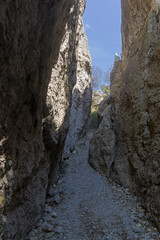 Crimea. View of a narrow gorge.