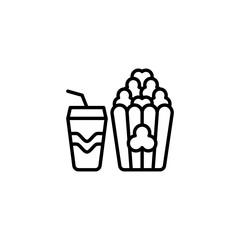 Popcorn And Soda icon in vector. Logotype
