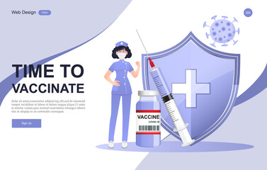 Concept medical and vaccination for protects people from coronavirus and immunize.