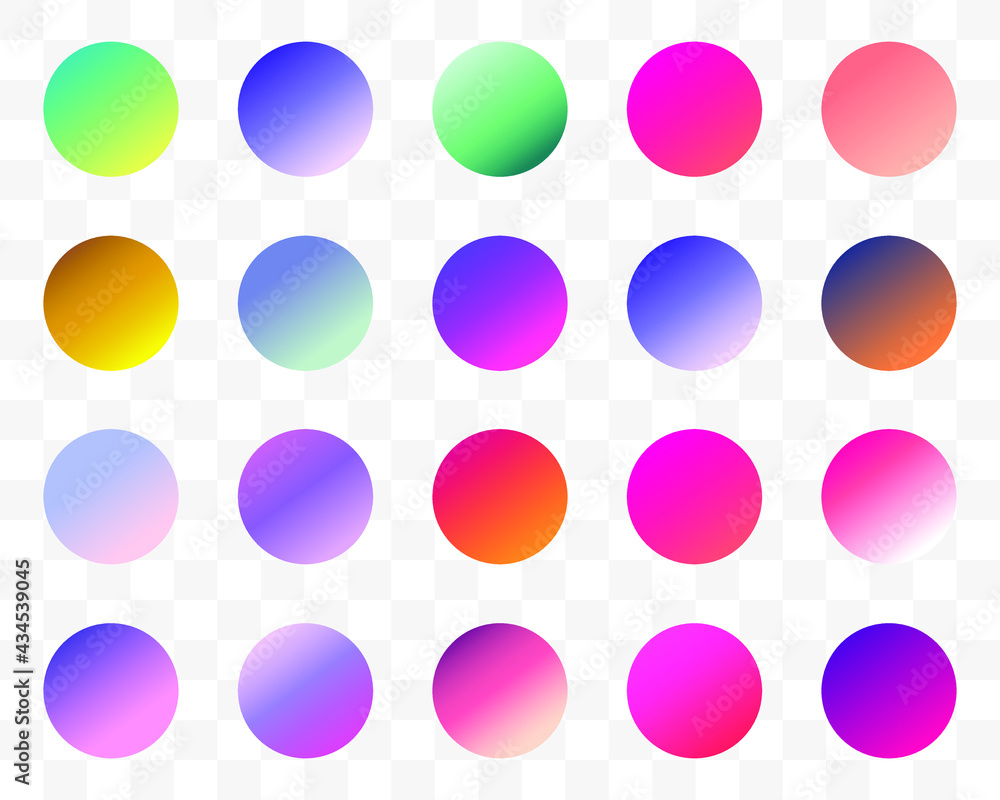 Poster set of round vector gradient. multicolor sphere. modern abstract background texture. template for de