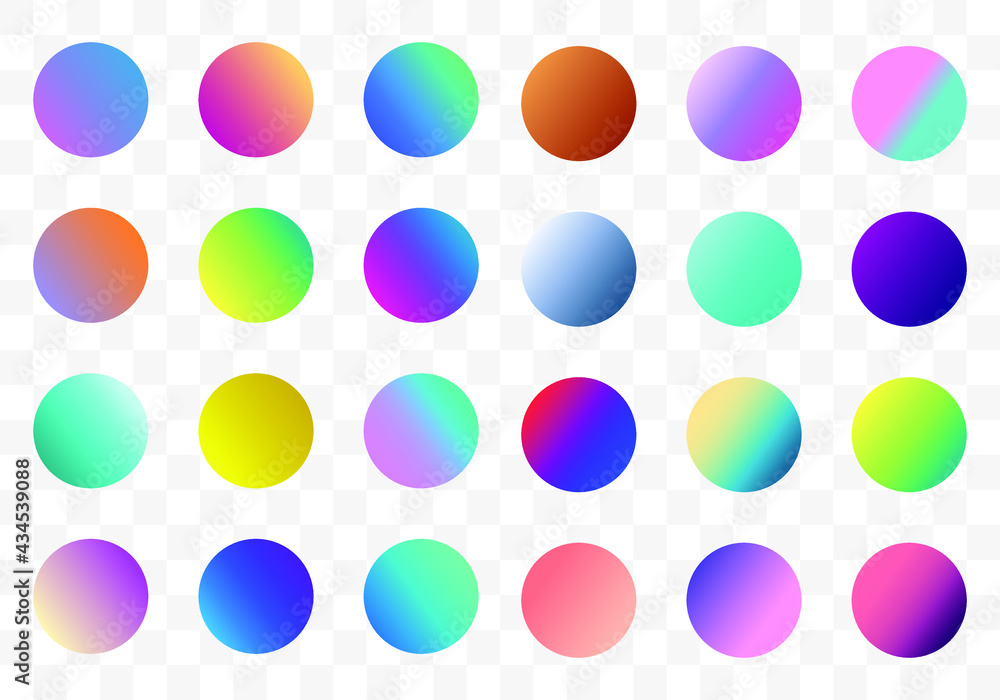 Poster set of round vector gradient. multicolor sphere. modern abstract background texture. template for de