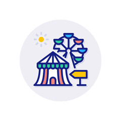 Obraz na płótnie Canvas Circus Fairground icon in vector. Logotype