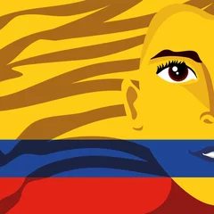 Fototapeten face on Colombia flag © djvstock
