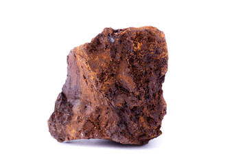 macro mineral siderite stone on a white background