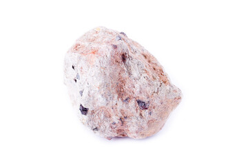 macro stone mineral magnetite on a white background
