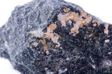 Macro mineral stone Dumortierite on white background