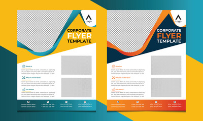 Corporate Flyer, Business Flyer Template, Colorful concepts, Geometric shape used, IT Company flyer, corporate banners