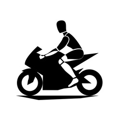 Fototapeta na wymiar Vector crash-test dummy moto rider icon black