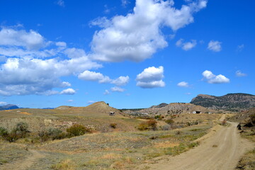 country road in the deserted mountains  