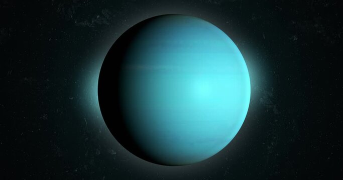 Uranus planet rotating in its own orbit in the outer space