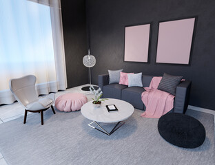 3D Rendering Living Room