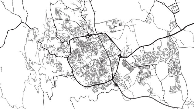 Urban vector city map of Abha, Saudi Arabia, Middle East