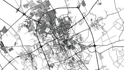 Urban vector city map of Buraydah, Saudi Arabia, Middle East