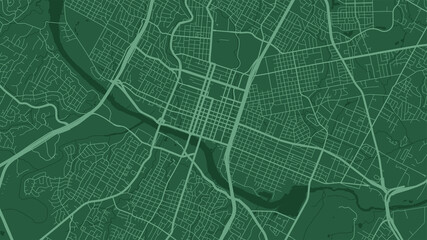 Fototapeta na wymiar Green Austin city area vector background map, streets and water cartography illustration.