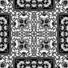 Black And White Seamless Repeating Pattern Tile