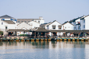 
Scenery of the ancient town of Jinxi in Suzhou, Jiangsu Province, China, a typical Chinese water...