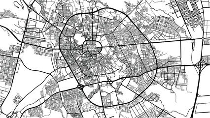 Fototapeta na wymiar Urban vector city map of Medina, Saudi Arabia, Middle East