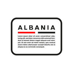 Text box with the flag of Albania on white background.