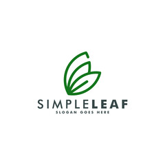 Abstract Leaf Logo design vector template linear style