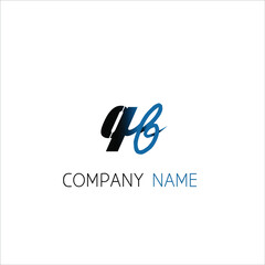 Obraz premium logo for companies with the letters q and g symbols in black and dark blue with elegant and simple style