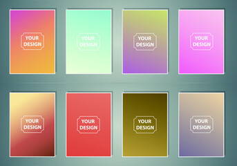 Set of abstract gradient banners. Minimal style color background. Template for wallpaper, mobile app, screen