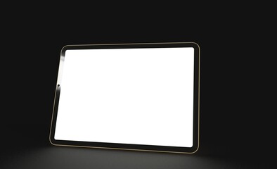 Tablet pc  computer with blank screen 3d
