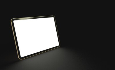 Tablet 3d computer with blank screen illustration