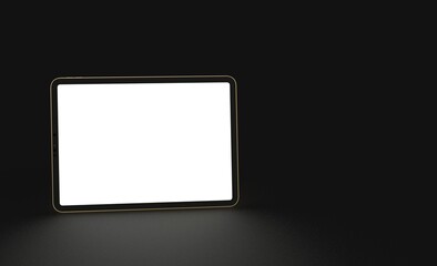 Tablet 3d computer with blank screen illustration