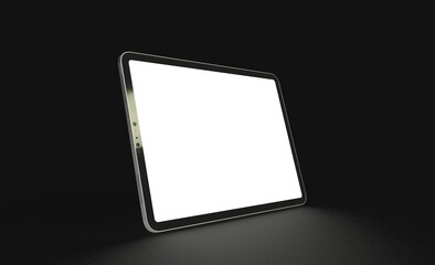 Tablet 3d computer with blank screen illustration