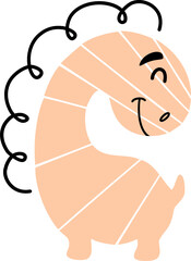 Vector illusrtarion of cute smilling pink baby dinosaur