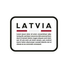 Text box with the flag of Latvia on white background.