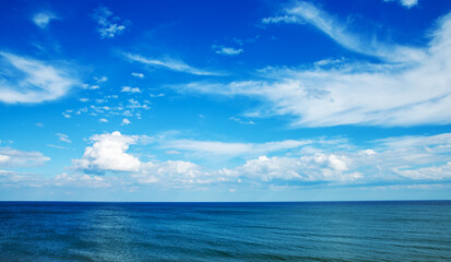 Beautiful sky and blue sea