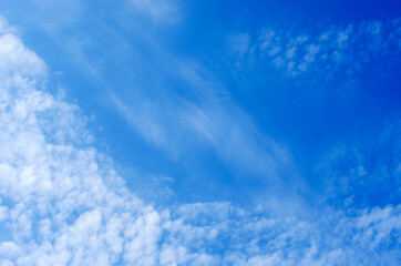 White clouds in blue sky