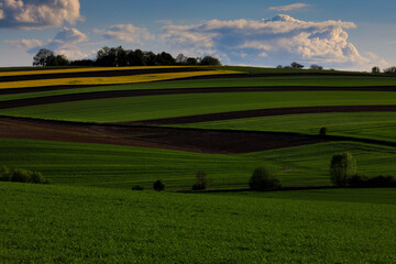 polskie pola w kierunku g&oacute;r stołowych