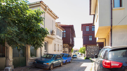Fototapeta premium Fragment of the old town of Sozopol, Bulgaria.