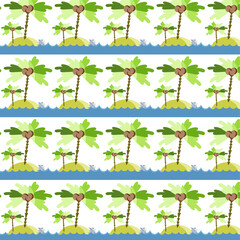 Green Palms Background - Vector Pattern