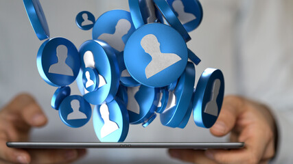 videoconference group of people talking in social network