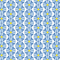 A Simple pattern with Blue flowers.