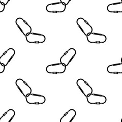 Carabiner Icon Seamless Pattern, Karabiner Icon, Metal Loop With A Spring Loaded Gate