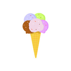 Isolated ice cream vector images on white