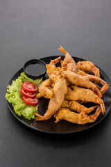 Batter-fried prawns