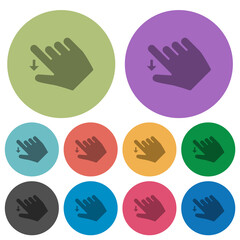 Right handed move down gesture color darker flat icons